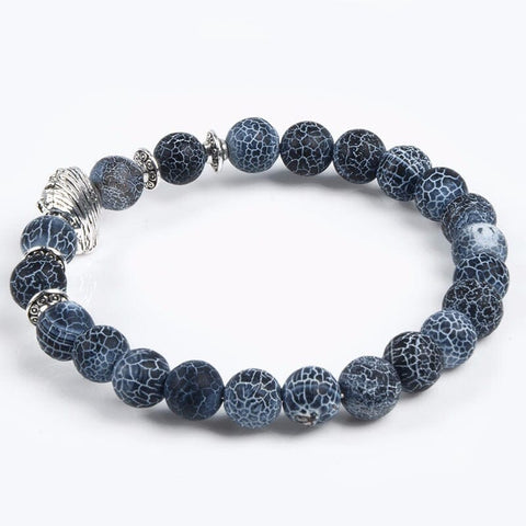 Custom Bulk Order of 12 Weathered Agate Frosted Prussian Blue Lion Bracelet