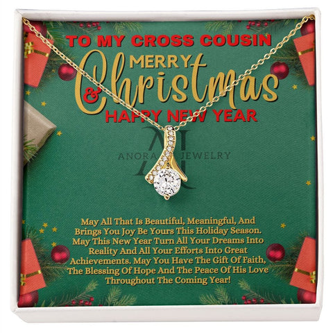 To My Cross Cousin - Merry Christmas - Petite Ribbon Necklace