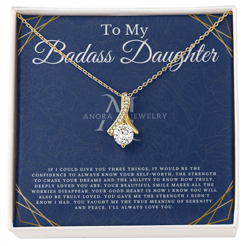 To My Badass Daughter - Petite Ribbon Necklace