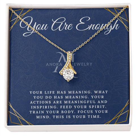 You Are Enough - Petite Ribbon Necklace
