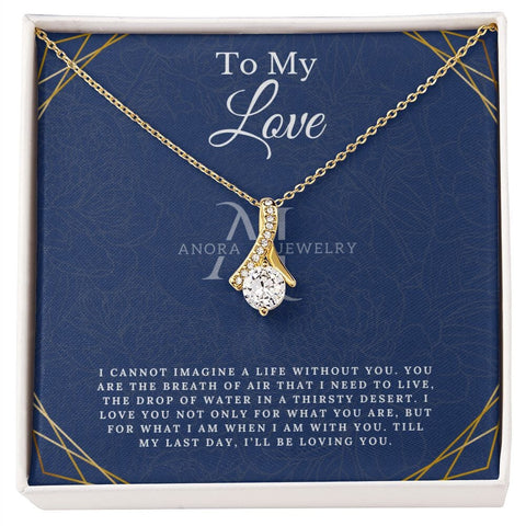 To My Love - Petite Ribbon Necklace