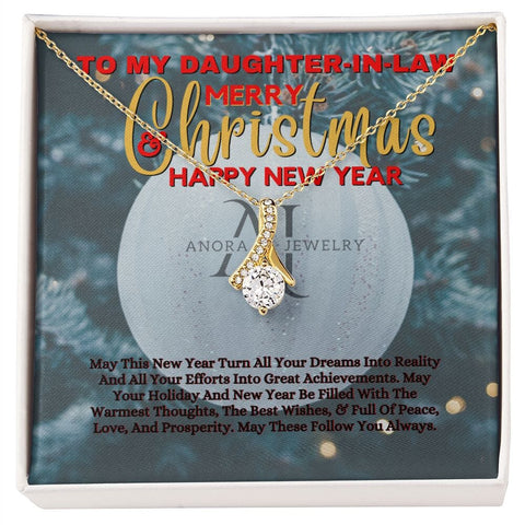 To My Daughter-In-Law - Merry Christmas - Petite Ribbon Necklace
