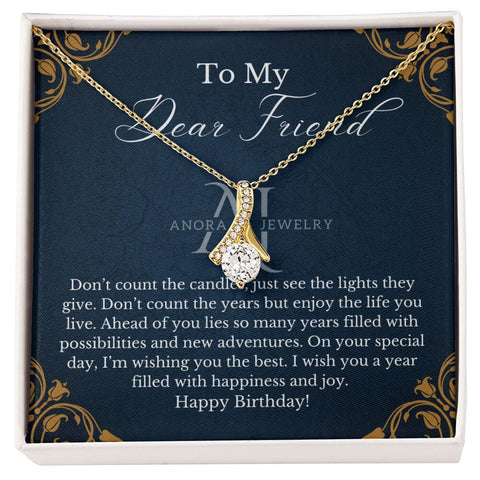 To My Dear Friend - Best Friend Birthday - Petite Ribbon Necklace