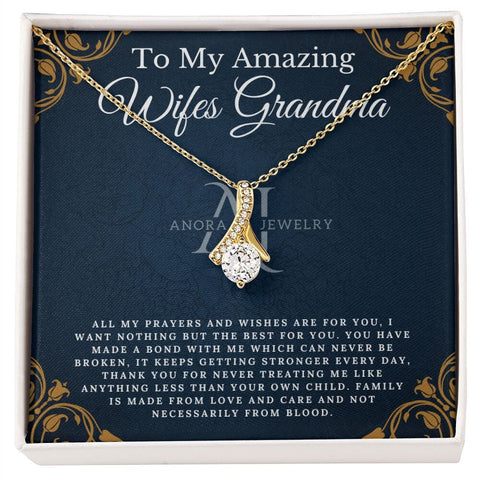 To My Amazing Wife's Grandma - Petite Ribbon Necklace
