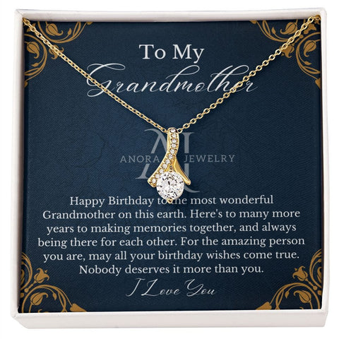 To My Grandmother - Happy Birthday - Petit Ribbon Necklace