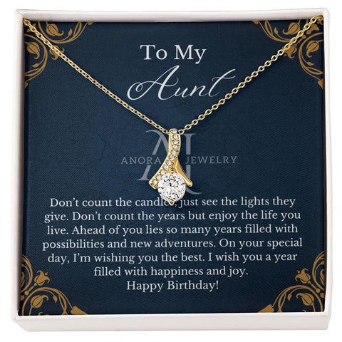 To My Aunt - Happy Birthday - Petite Ribbon Necklace