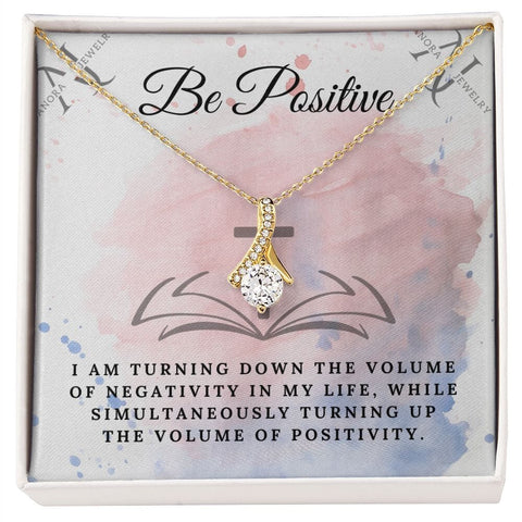 Be Positive - 14K Gold Ribbon Pendant Necklace
