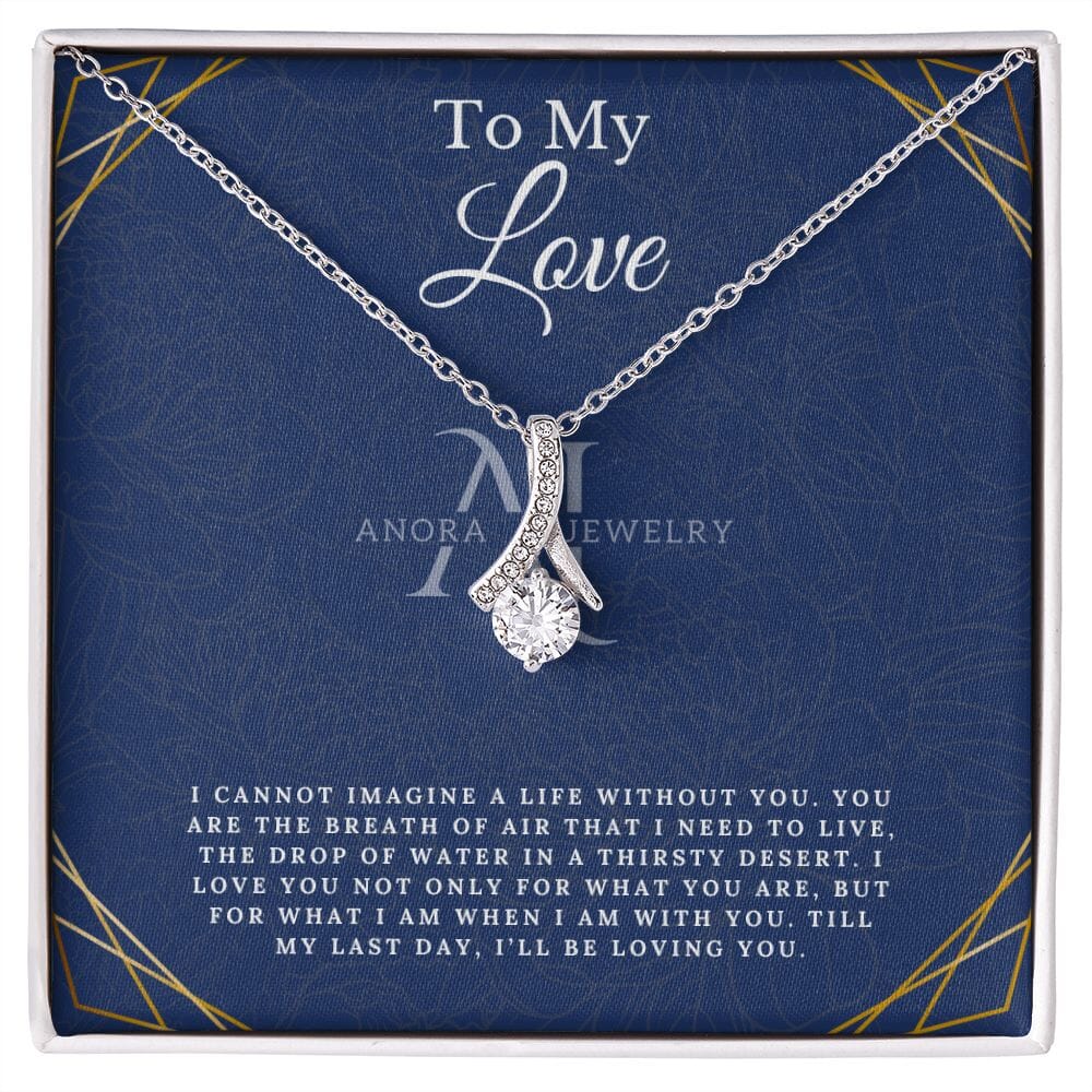 To My Love - Petite Ribbon Necklace