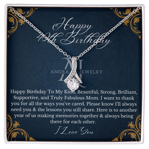 Mothers Happy 40th Birthday - Petite Ribbon Necklace