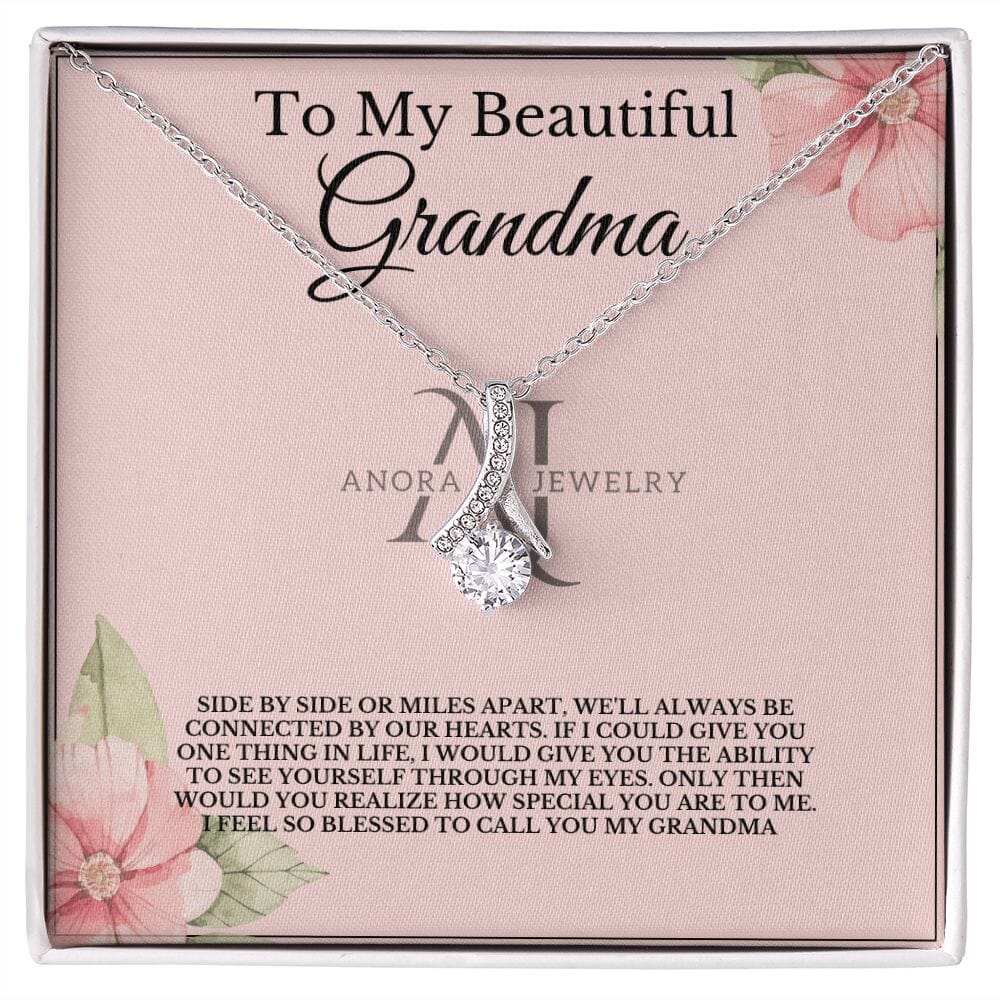 To My Beautiful Grandma - Petite Ribbon Necklace