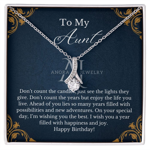 To My Aunt - Happy Birthday - Petite Ribbon Necklace