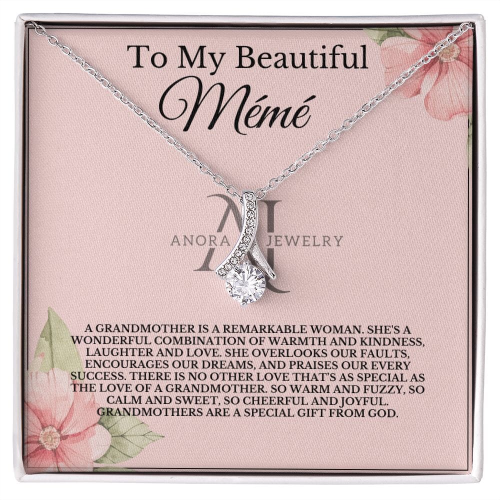 To My Beautiful Meme - Petite Ribbon Necklace