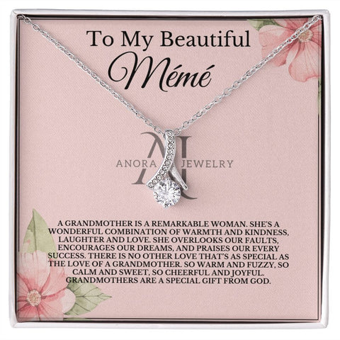 To My Beautiful Meme - Petite Ribbon Necklace