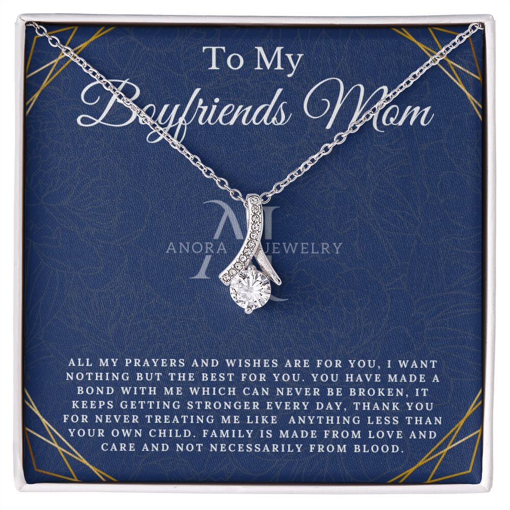 To My Boyfriends Mom - Petite Ribbon Necklace