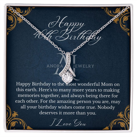 Mothers Happy 46th Birthday - Petite Ribbon Necklace