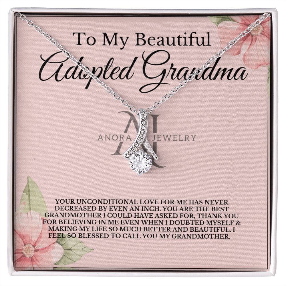 To My Beautiful Adopted Grandmother - Petite Ribbon Necklace