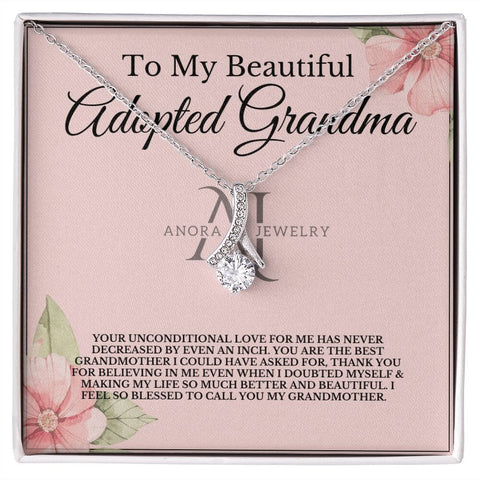 To My Beautiful Adopted Grandmother - Petite Ribbon Necklace