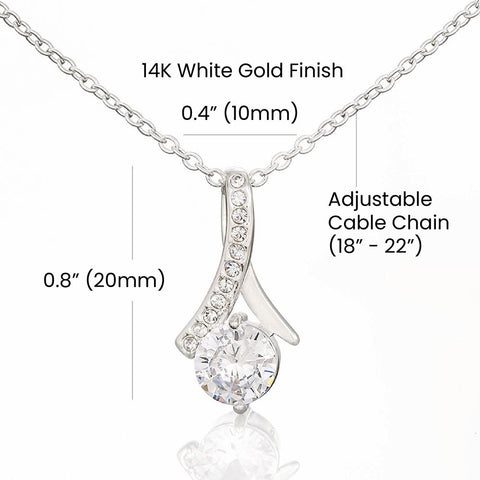 To My Bonus Sister - Petite Ribbon Necklace
