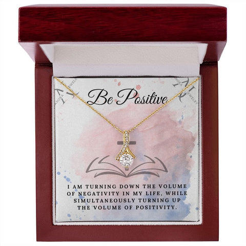 Be Positive - 14K Gold Ribbon Pendant Necklace