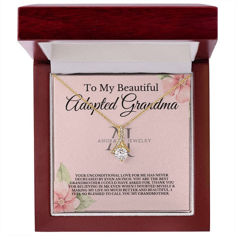 To My Beautiful Adopted Grandmother - Petite Ribbon Necklace