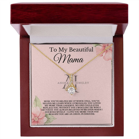 To My Beautiful Mama - Petite Ribbon Necklace