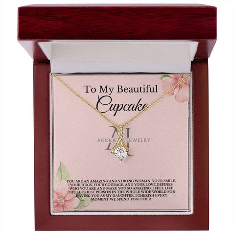 To My Beautiful Cupcake - Petite Ribbon Necklace