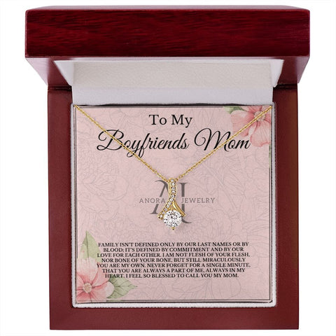 To My Boyfriends Mom - Petite Ribbon Necklace
