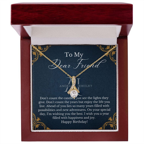 To My Dear Friend - Best Friend Birthday - Petite Ribbon Necklace