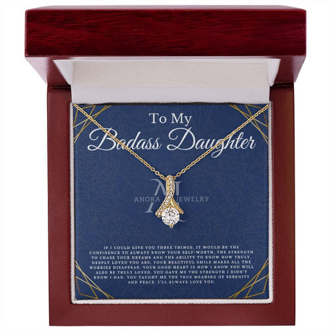 To My Badass Daughter - Petite Ribbon Necklace