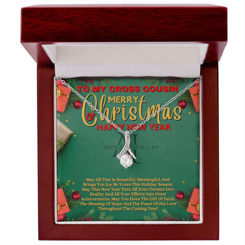 To My Cross Cousin - Merry Christmas - Petite Ribbon Necklace