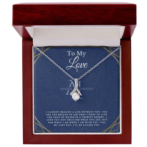 To My Love - Petite Ribbon Necklace