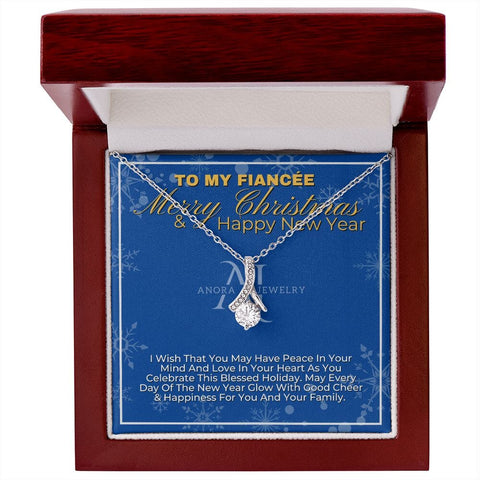 To My Fiancée - Merry Christmas - Petite Ribbon Necklace