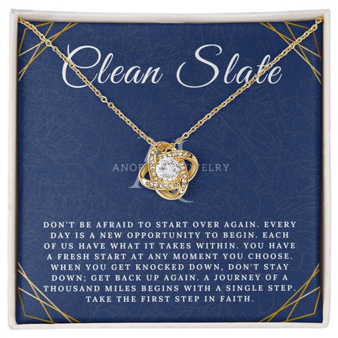 Clean Slate - 14K White Gold Love Knot Necklace