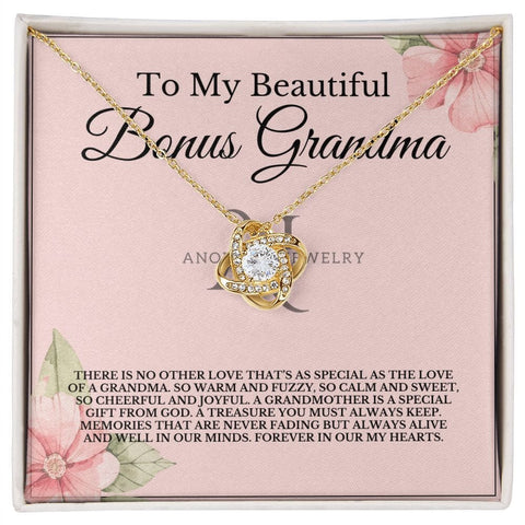 To My Beautiful Bonus Grandma - Love Knot Necklace