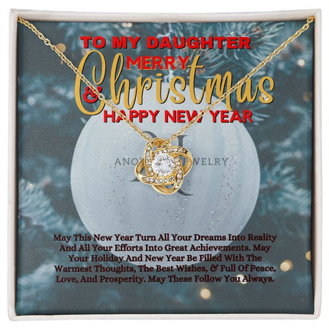 To My Daughter - Merry Christmas - Love Knot Necklace