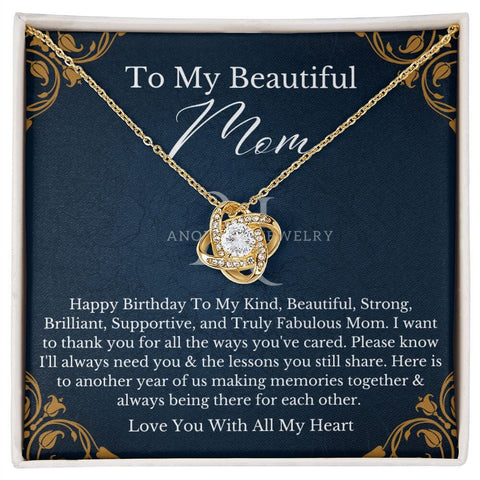 To My Beautiful Mom - Happy Birthday - Love Knot Necklace