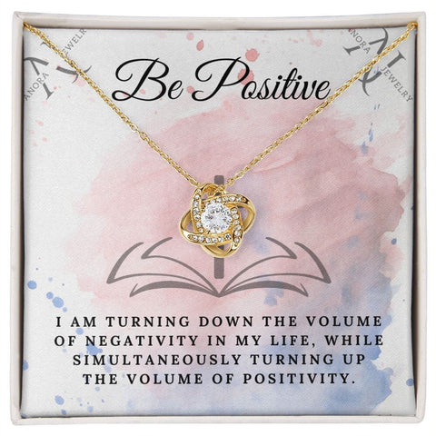 Be Positive - 14K Gold Love Knot Pendant Necklace