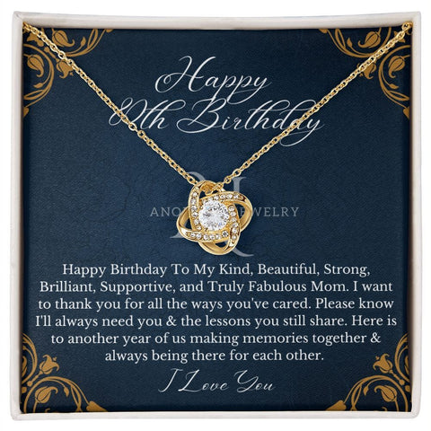 Mothers Happy 80th Birthday - Love Knot Necklace