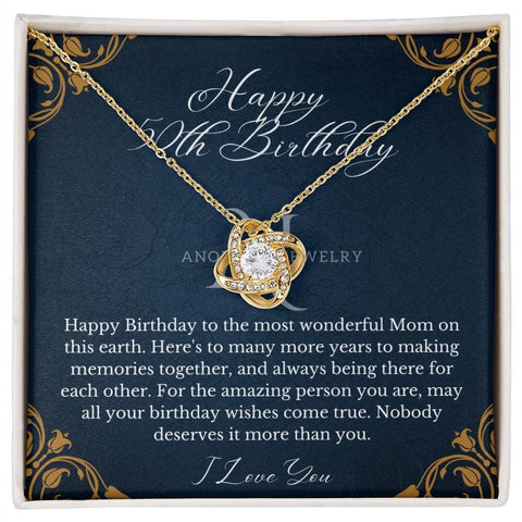 Mothers Happy 50th Birthday - Love Knot Necklace