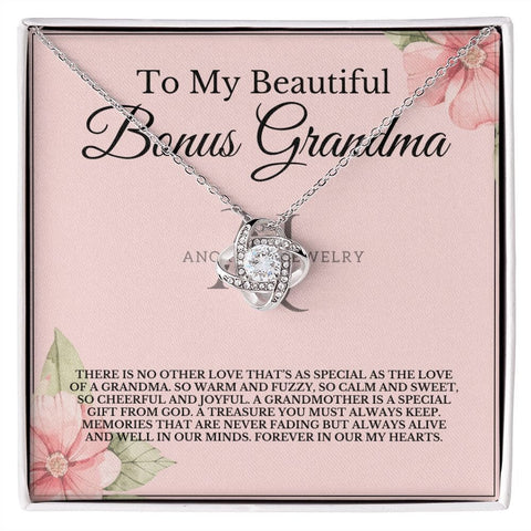 To My Beautiful Bonus Grandma - Love Knot Necklace