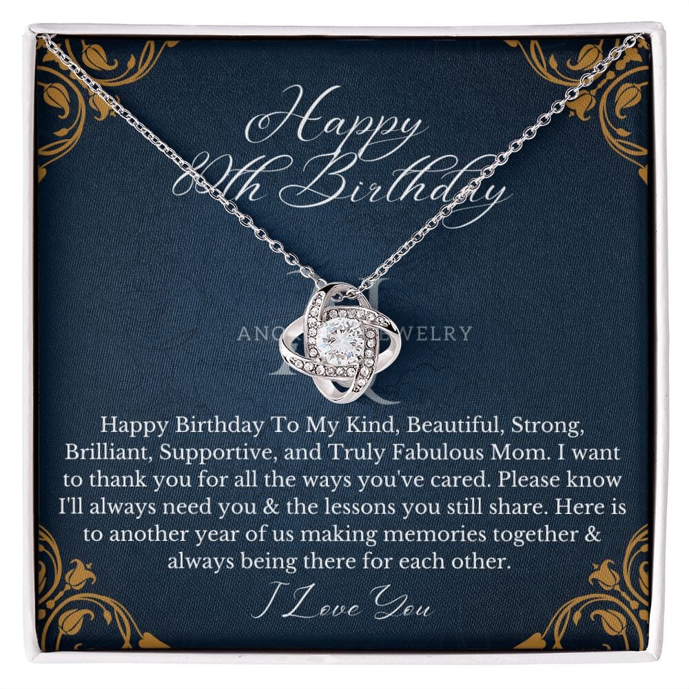 Mothers Happy 80th Birthday - Love Knot Necklace