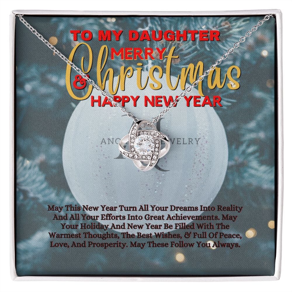To My Daughter - Merry Christmas - Love Knot Necklace