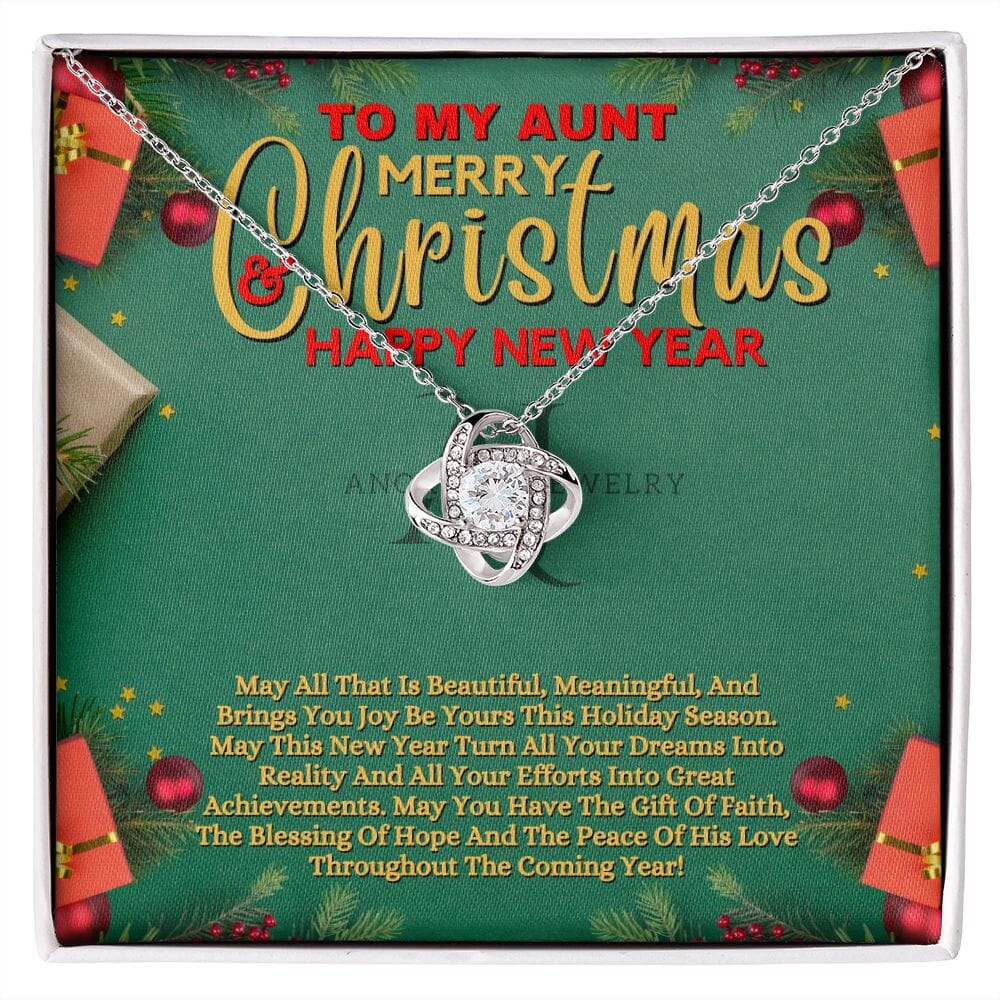 To My Aunt - Merry Christmas - Love Knot Necklace