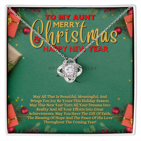 To My Aunt - Merry Christmas - Love Knot Necklace