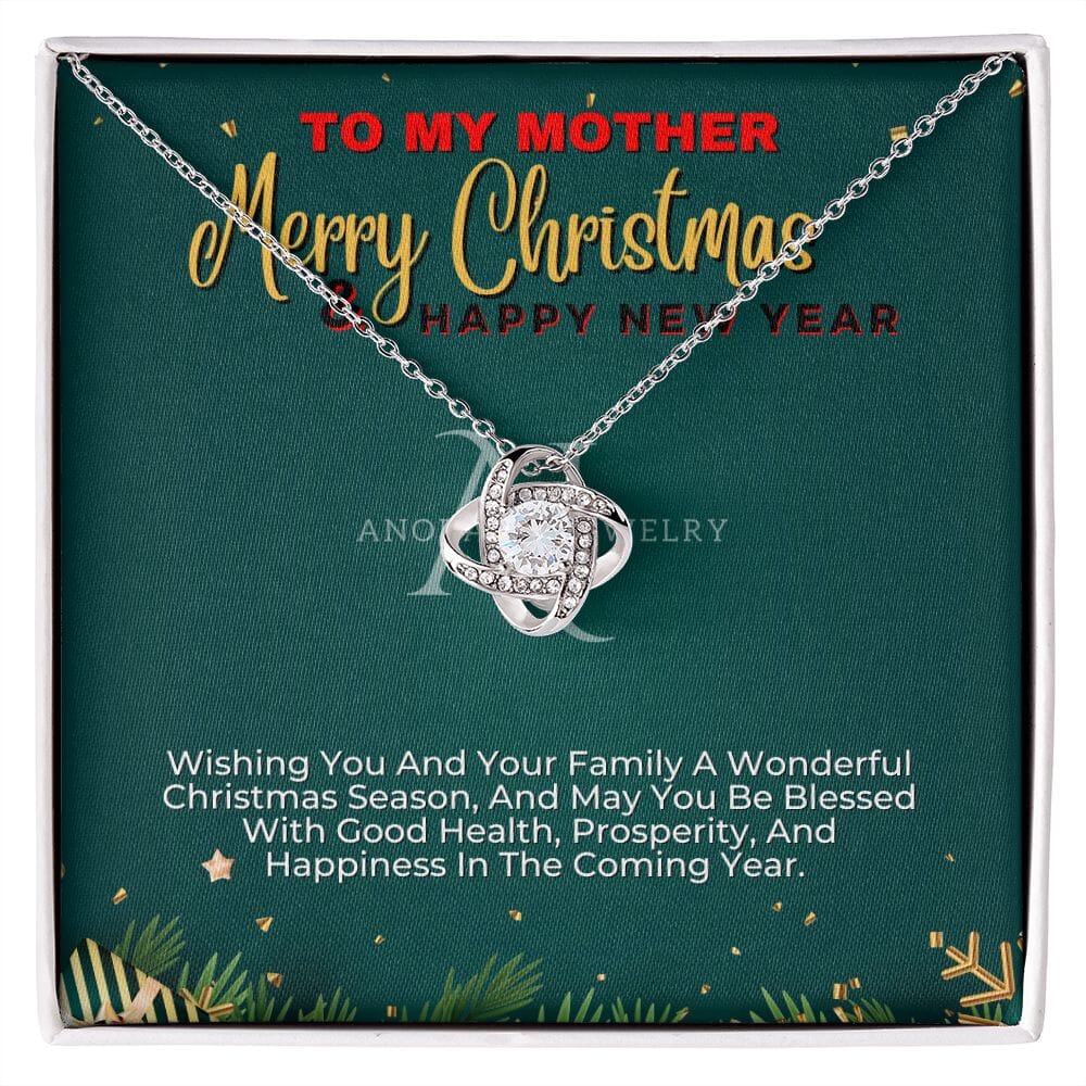 To My Mother - Merry Christmas - Love Knot Necklace