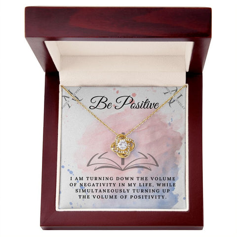 Be Positive - 14K Gold Love Knot Pendant Necklace