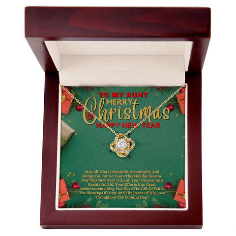 To My Aunt - Merry Christmas - Love Knot Necklace