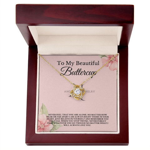 To My Beautiful Buttercup - Love Knot Necklace
