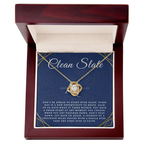 Clean Slate - 14K White Gold Love Knot Necklace