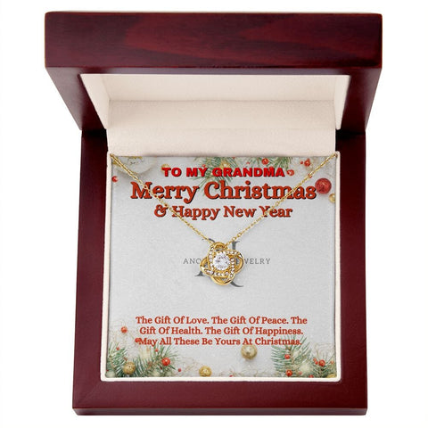 To My Grandma - Merry Christmas - Love Knot Necklace